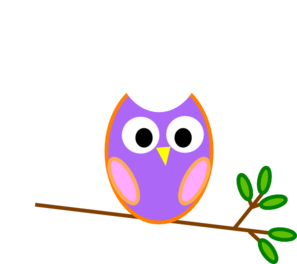 Purple Orange Owl Clip Art