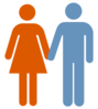 Man And Woman (blue Orange) Icon Clip Art
