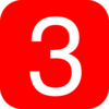 Red, Rounded, Square With Number 3 Clip Art