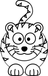 Cartoon Tiger Outline Clip Art at Clker.com - vector clip art online