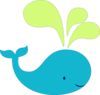 Teal Green Whale Clip Art