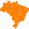 Mapa Brasil Laranja Clip Art