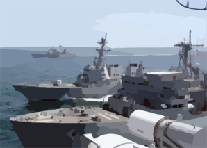 The Military Sealift Command (msc) Fast Combat Support Ship Usns Supply (t-aoe 6) Provides Replenishment Operations With The Guided Missile Destroyer Uss Bulkeley (ddg 84). Clip Art
