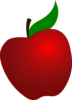 Red Apple With Leaf Clip Art