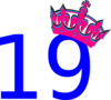 Pink Tilted Tiara And Number 19 Clip Art