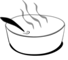 Flying Soup Bowl In Gray Scale Clip Art