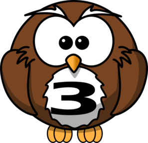Number Owl 3 Clip Art