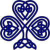 Navy Celtic Shamrock Clip Art