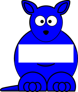 Blue  Sightword Kangaroo Clip Art