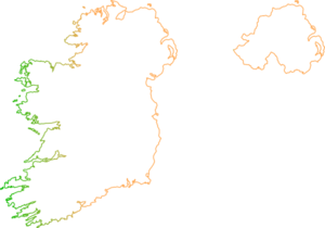Ireland Contour Map Greenwhitered Without North Clip Art