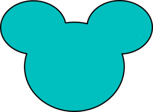 Teal Mickey Mouse Outline Clip Art