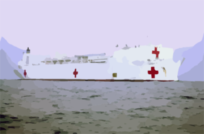 Military Sealift Command Hospital Ship Usns Comfort (t-ah 20), Steams Toward Her First Port-of-call At Naval Station Rota Clip Art