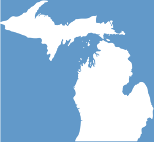 Michigan, Solid White, Light Blue Background Clip Art