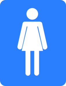 Women Bathroom Blue Sign Clip Art