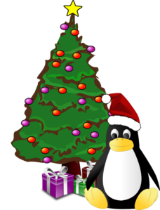 Christmas Tree And Penguin Clip Art