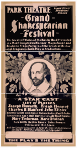 Grand Shakespearian Festival The Greatest Works Of The Master-mind Presented In A Most Sumptuous Manner : Magnificent And Realistic Stage Pictures Of The Greatest Historical Tragedies, Each Play A Production.  Clip Art