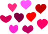 Color Hearts Clip Art
