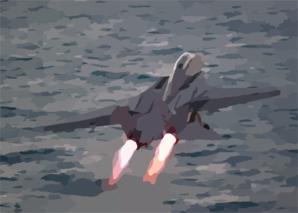 An F-14 Tomcat Assigned To The Checkmates Of Fighter Squadron Two One One (vf-211) Launches From The Flight Deck. Clip Art