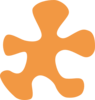 Light Orange Moving Puzzle Piece Clip Art