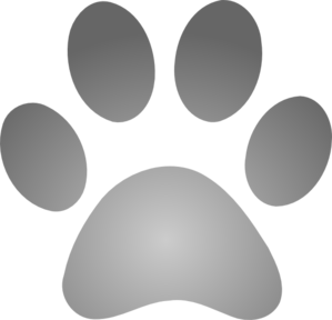 Grey Paw Print With Gradient Clip Art