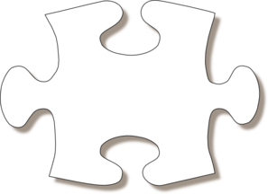 Jigsaw White Puzzle Piece Large Shadow Clip Art
