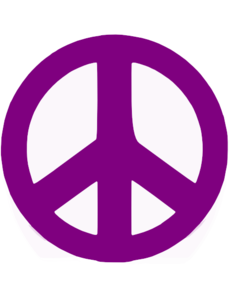 Purple Peace Sign Clip Art