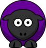 Sheep - #660198 Purple On Black  Clip Art
