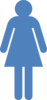 Girl Stick Figure - Blue Clip Art