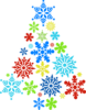 Colorful Snowflake Tree Clip Art