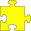 Blue Border Puzzle Piece Top-yellow Fill Clip Art
