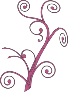 Rose Branch Swirl Clip Art