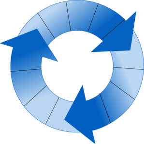 Circular Arrow In Blue Hues Test Clip Art