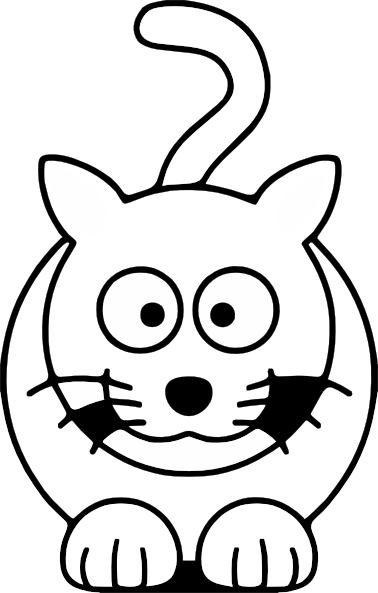 Lemmling Cartoon Cat Black White Line Art Coloring Book Colouring