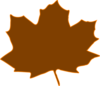 Brown Leaf, Orange Border Clip Art