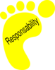Yellow Left Foot Responsability Clip Art