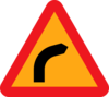 Dangerous Bend, Bend To Right. Clip Art