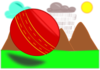 Red Cricket Ball Clip Art