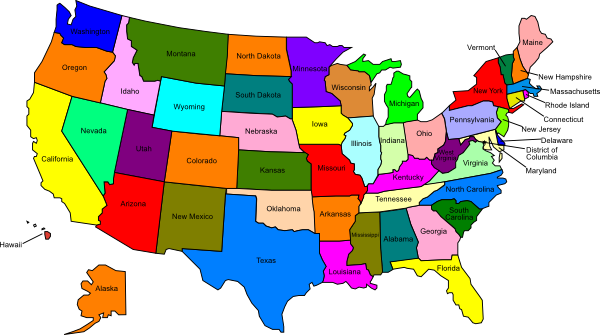 Us Map With States Clip Art at Clker.com - vector clip art online, royalty free & public domain