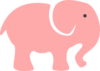 Grey Elephant Mom & Baby/pink Clip Art