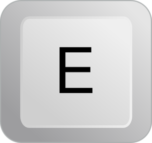E Keyboard Button Clip Art