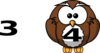 Number Owl 4 Clip Art