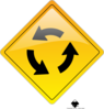 Circular Intersection Warning Clip Art