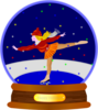 Ice Scater In Snow Globe Clip Art