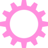 Light Pink Cogwheel Clip Art