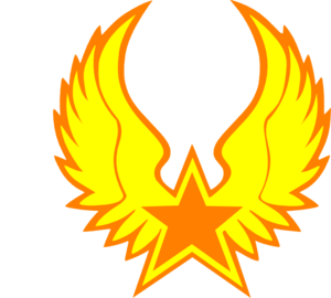 Gold Winged Star Clip Art