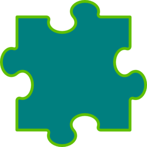 Blue-green Puzzle Piece Clip Art