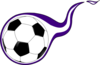 Purple Flame Soccer Ball Clip Art