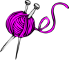 White Yarn Ball With Knitting Needles Clip Art at Clker.com - vector ...