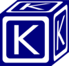 K Blue Block Clip Art