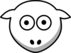 Sheep Head White- Looking Straight Clip Art
